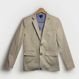 Crewcuts Thompson Khaki Cotton Blend Blazer Jacket Kids Size 14